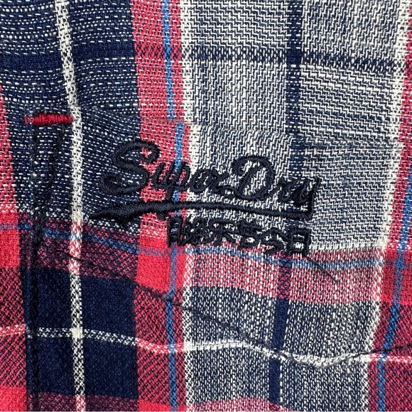 Superdry Plaid Long Sleeve Shirt XXL EUC - Picture 3 of 9